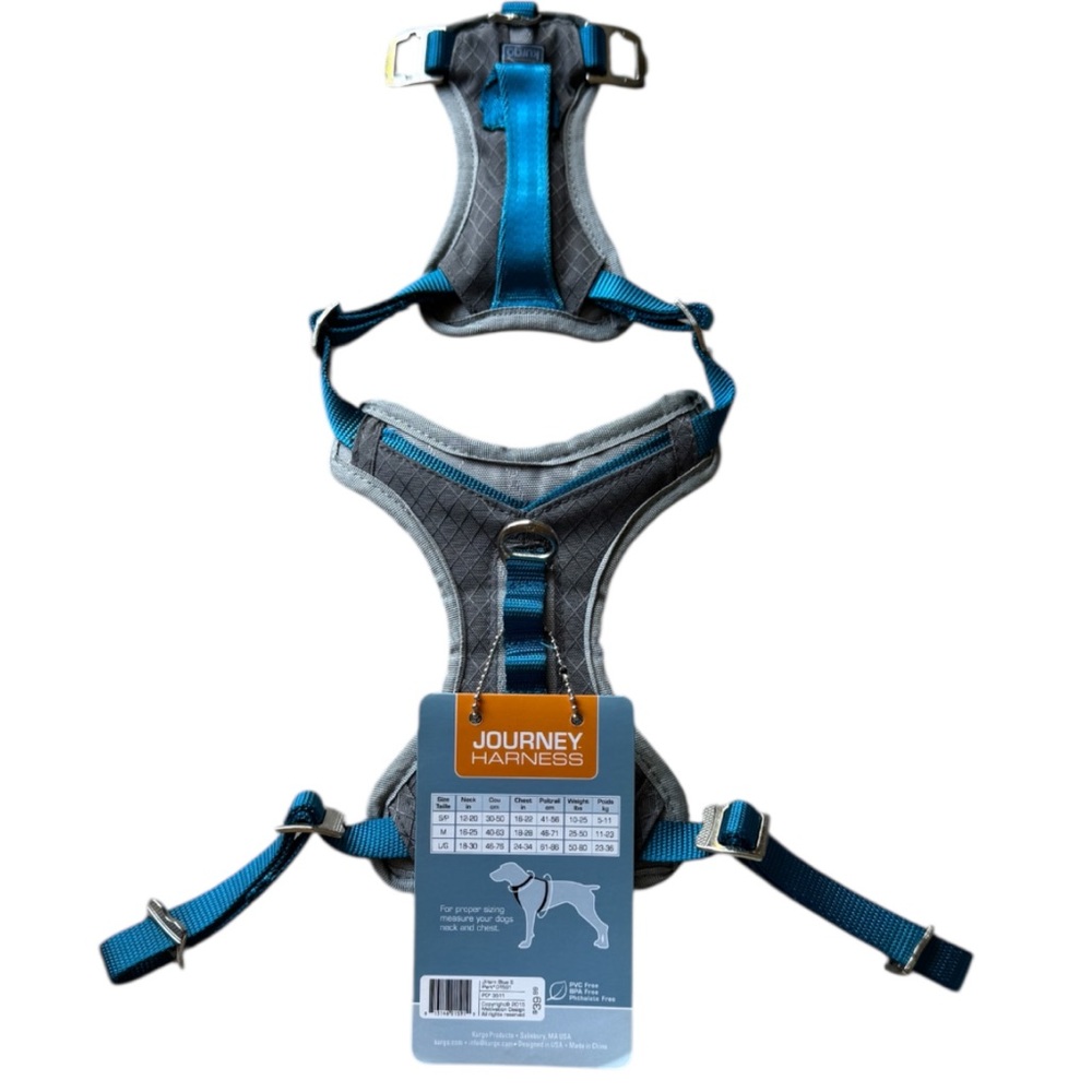Kurgo Journey Dog Harness Size Small Blue and Gray Retails $39.99